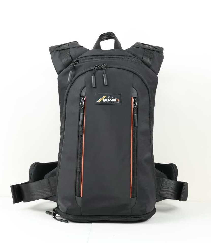 CHAIR1 pack — back view with numbered compartments